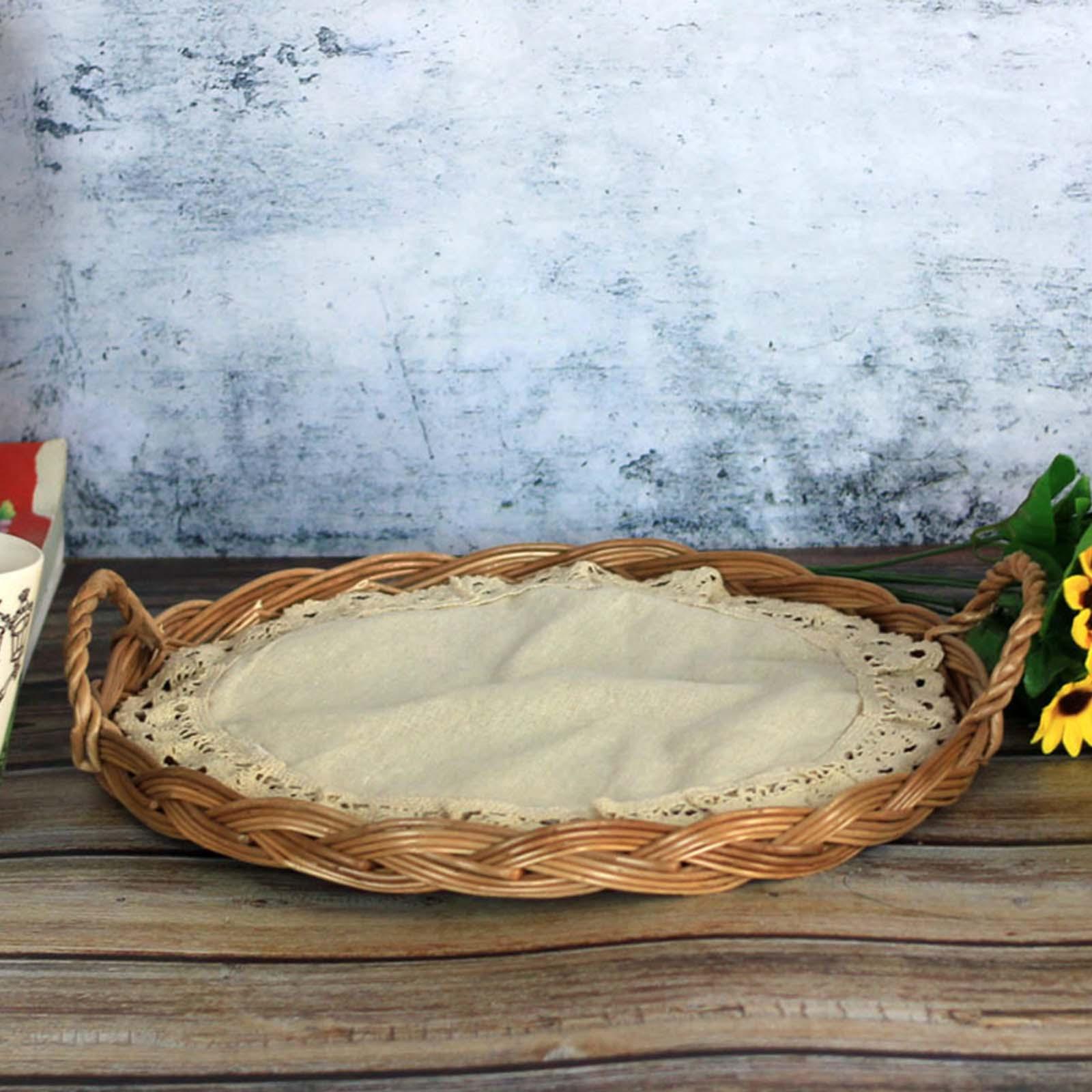 Rattan Tray Handle - Speisekuppeldeckel und Serviertablett aus Rattan, geflochten,