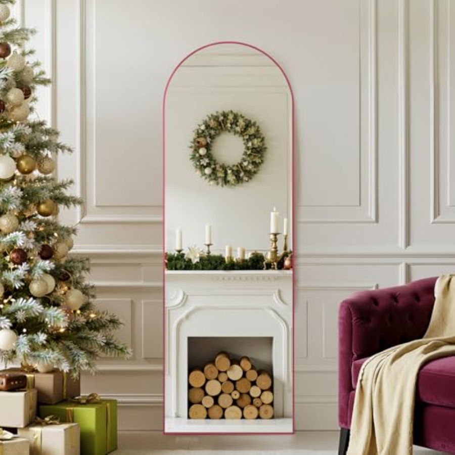 Arch Mirror Leaning - Anpark 48x145 cm Bogenförmiger Ganzkörperspiegel, Standspiegel