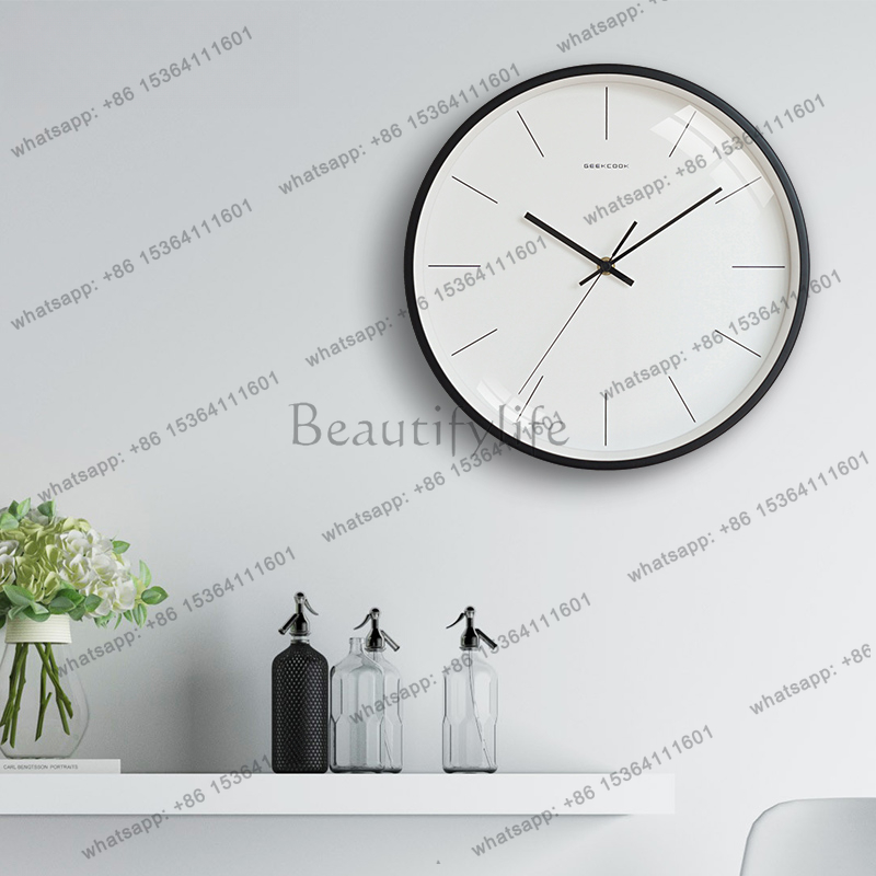 Interior Design Organic Modern - Leichte Luxus-Mode-Wanduhr, Design, ästhetisches Wohnzimmer, moderne,