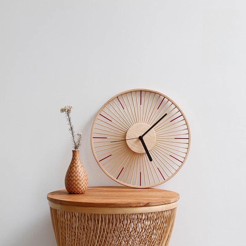 Interior Design Japanese - Japanische einfache Wanduhr, hochwertige ästhetische Inneneinrichtung,