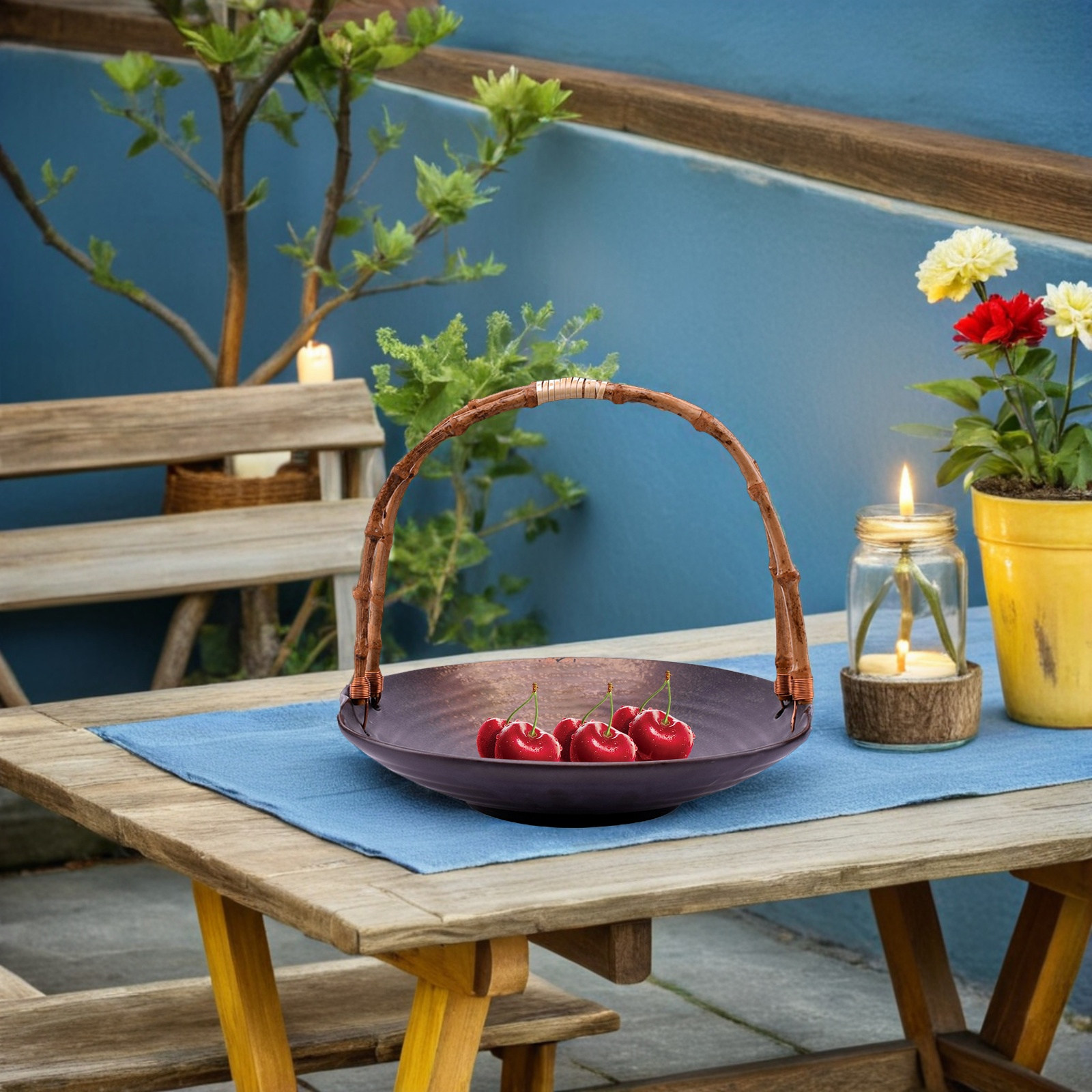 Rattan Tray Handle - Handgewebter Rattan-Sushi-Tablettgriff als Ersatz für Obstschalen