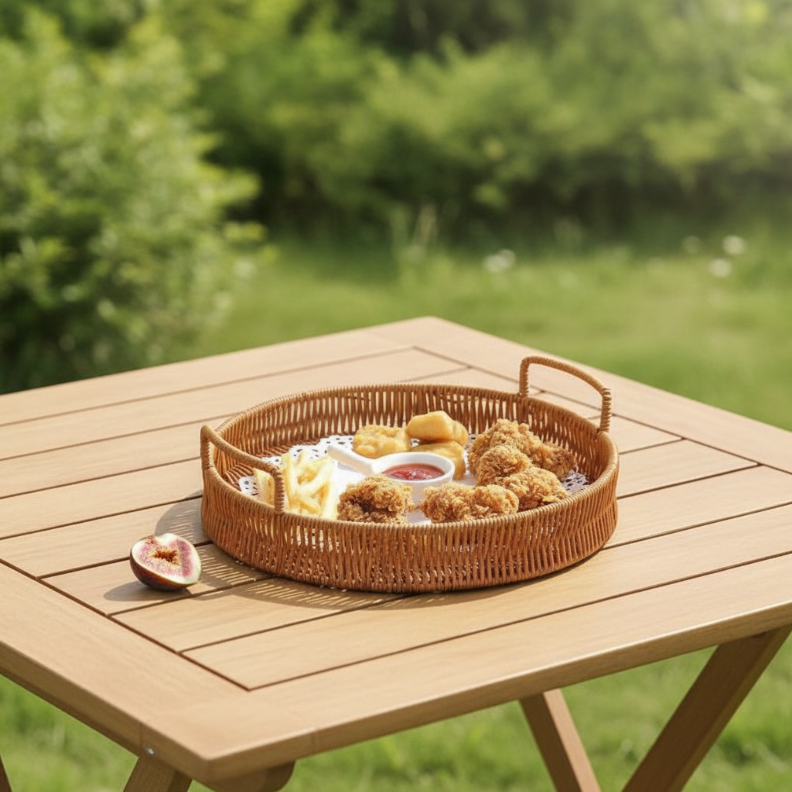 Geflochtenes Serviertablett mi – Rattan Tray Handle Bewertung und Preis