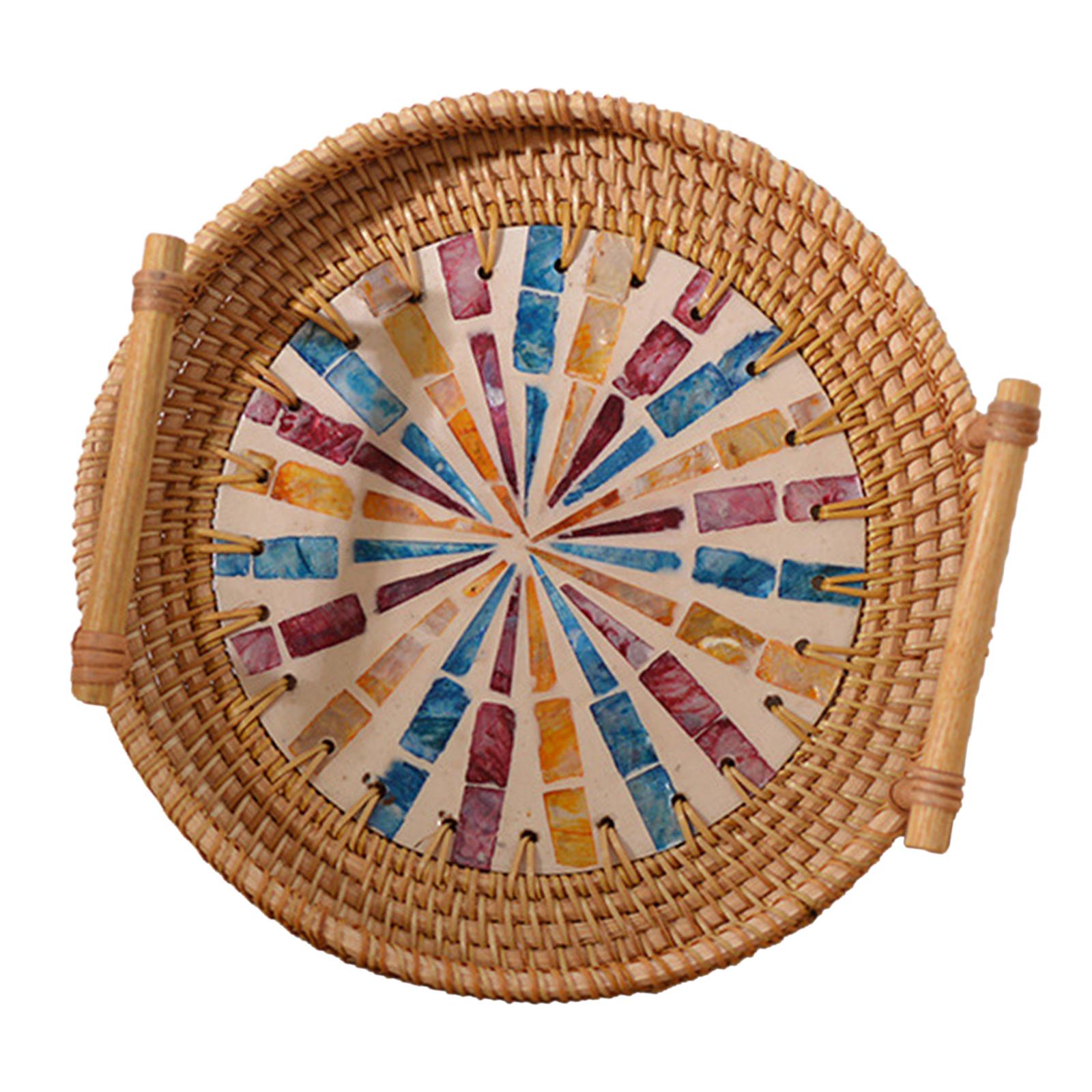 Multifunktionales rundes geflo – Rattan Tray Handle Bewertung und Preis