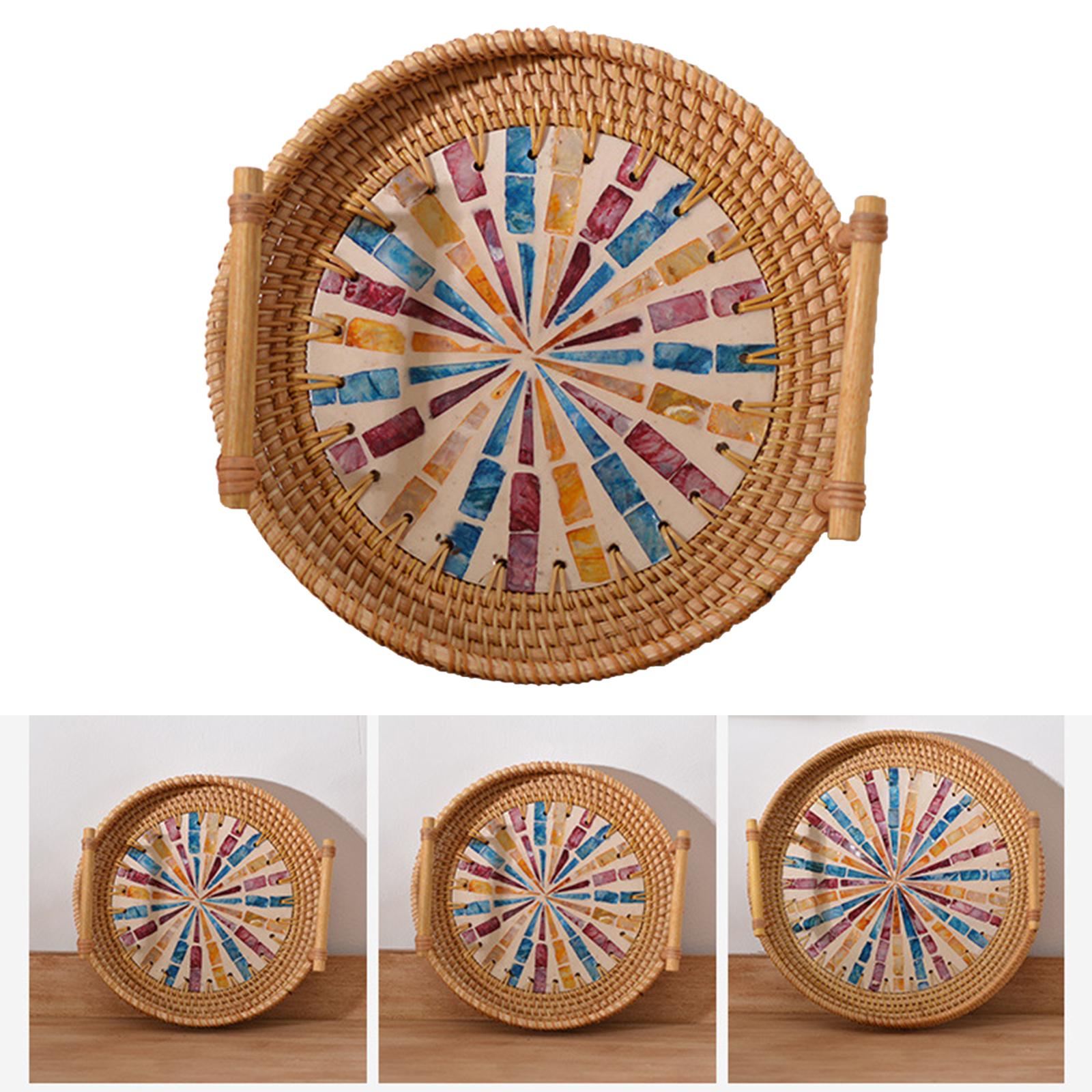 Multifunktionales rundes geflo – Rattan Tray Handle Bewertung und Preis