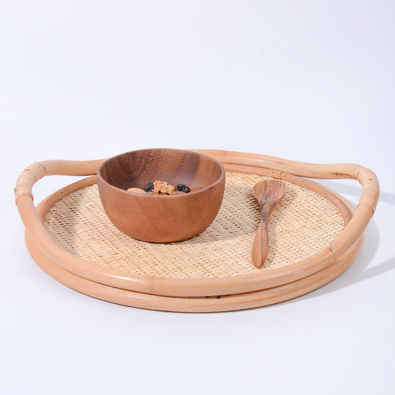 Natürliches Rattan-Geflechttab – Rattan Tray Handle Bewertung und Preis