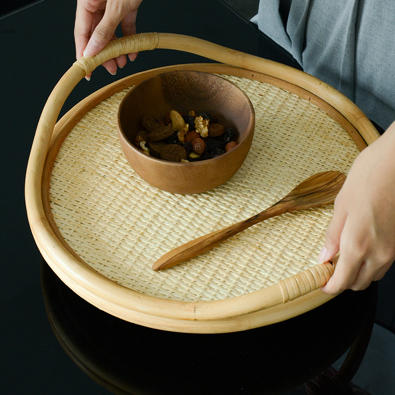 Natürliches Rattan-Geflechttab – Rattan Tray Handle Bewertung und Preis