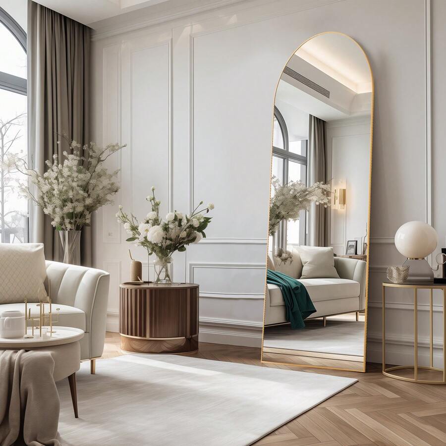 64'x21' Ganzkörperspiegel mit  – Arch Mirror Leaning Bewertung und Preis