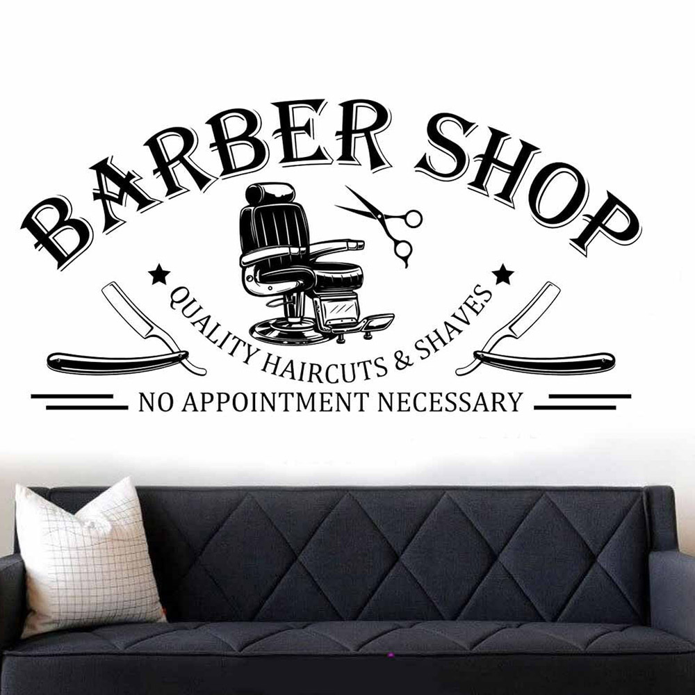 Barbershop Fenster Wand Kunst  – Interior Design Whimsical Bewertung und Preis