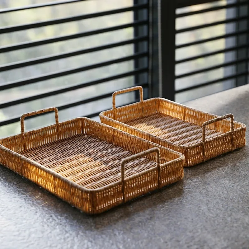 Kunststoff-Aufbewahrungstablet – Rattan Tray Handle Bewertung und Preis