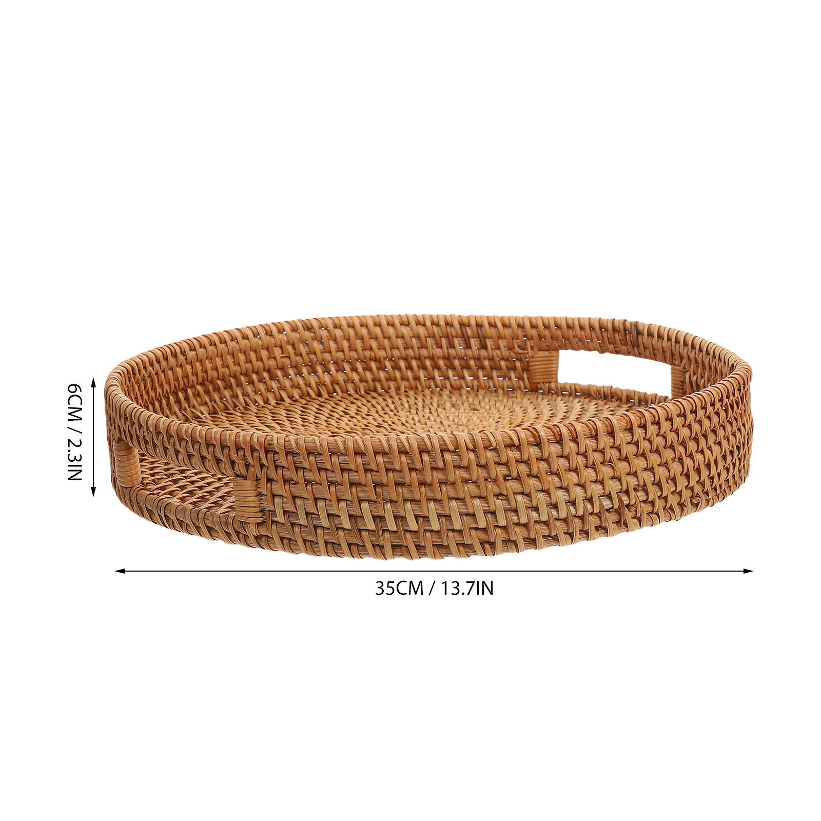 14-Zoll Runde Rattan-Servierpl – Rattan Tray Handle Bewertung und Preis
