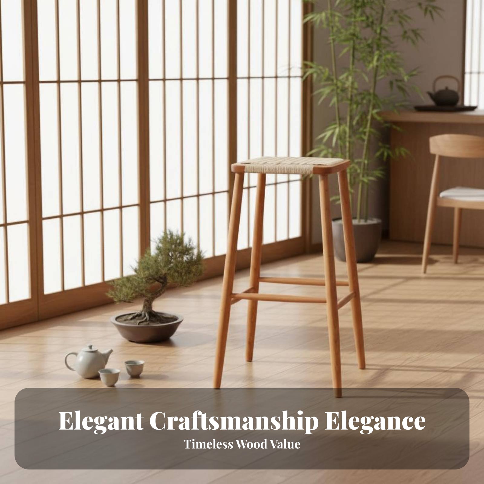 Gewebter Sitzhocker im japanis – Interior Design Japanese Bewertung und Preis