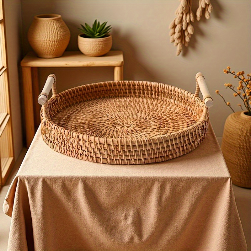 Handgefertigtes rundes Rattan- – Rattan Tray Handle Bewertung und Preis