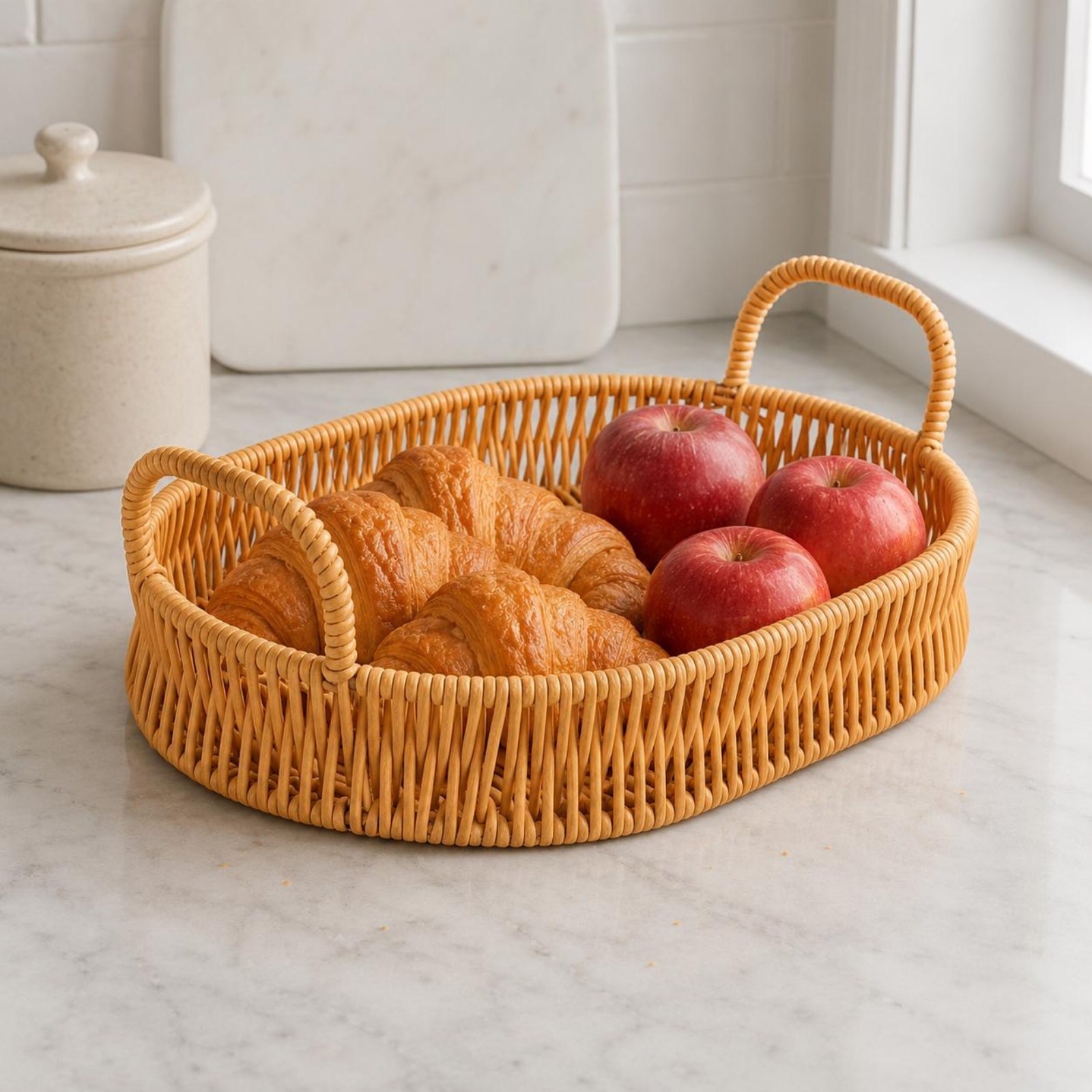 Geflochtenes Serviertablett mi – Rattan Tray Handle Bewertung und Preis