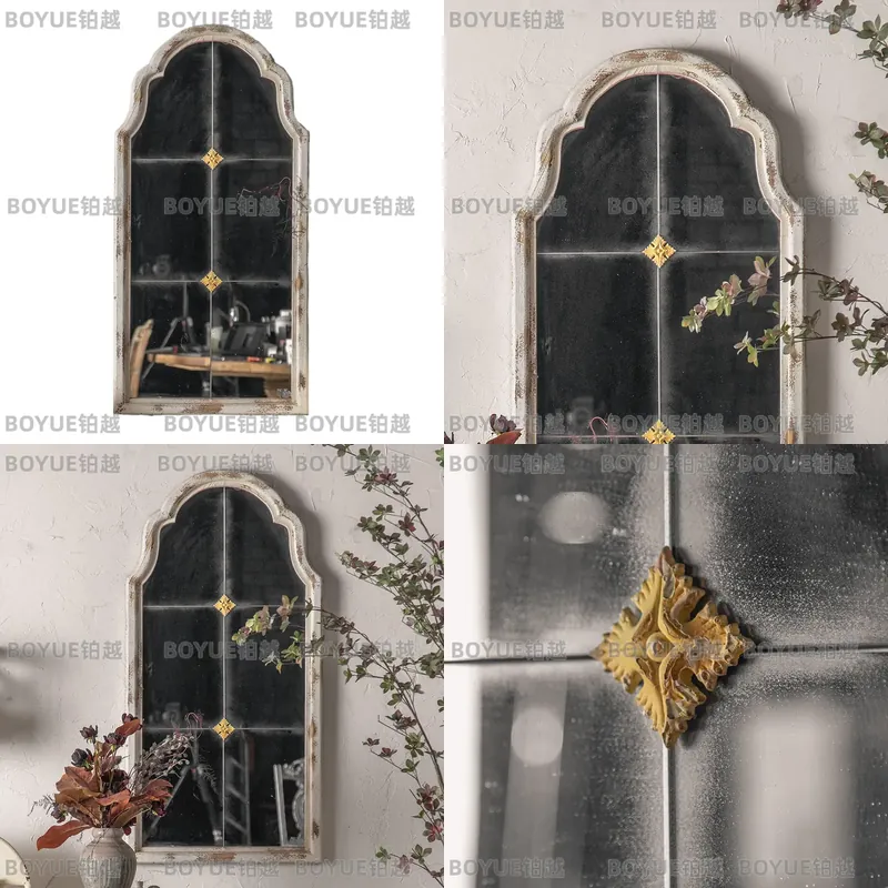 Französischer geschnitzter Hol – Arch Mirror Leaning Bewertung und Preis