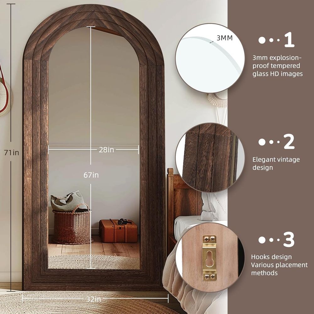 Gewölbter Ganzkörperspiegel mi – Arch Mirror Leaning Bewertung und Preis